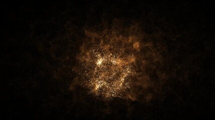 Wall Mural - gold circle flame gold particles dust Transparent background. Seamless loop