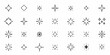 © Ramanath - Collection of simple line art starburst and sparkle icons on a white background