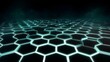 © Márcia - Hexagonal network illuminated with blue light in a futuristic dark landscape.