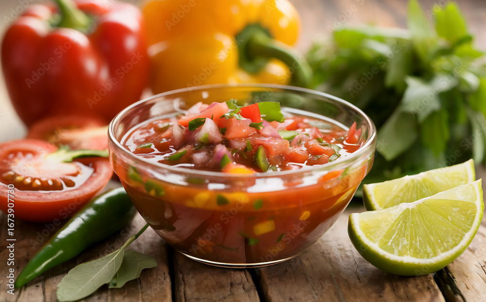 2. Salsa is a sauce made from tomatoes, peppers and spices that ...