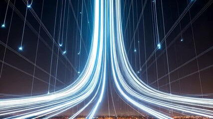 Wall Mural - futuristic light trails abstract background with digital data stream concept, data flow
