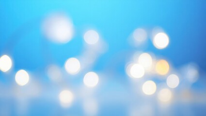 Soft blue bokeh lights creating a magical and dreamy atmosphere