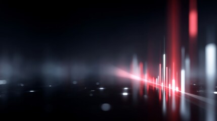 Wall Mural - a vibrant spectrum of light shines in a dark space. this abstract image features striking red and wh