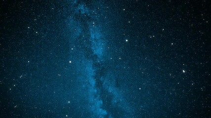 Wall Mural - Flying Through The Stars And Blue Nebula In Space. Galaxy exploration through outer space towards glowing milky way galaxy