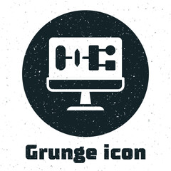 Wall Mural - Grunge Algorithm icon isolated on white background. Algorithm symbol design from Artificial Intelligence collection. Monochrome vintage drawing. Vector
