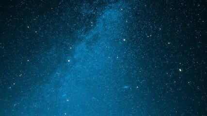 Wall Mural - Flying Through The Stars And Blue Nebula In Space. Galaxy exploration through outer space towards glowing milky way galaxy