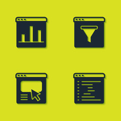 Wall Mural - Set Graph chart infographic, Browser window, UI or UX design and icon. Vector