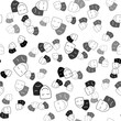 © Kostiantyn - Black Comedy and tragedy theatrical masks icon isolated seamless pattern on white background. Vector