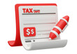 © PNG アセット - Red Pen on Tax Document with Dollar Sign in Transparent Background Illustration