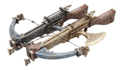 Unique Decorative Crossbows Set on Transparent Background for Display