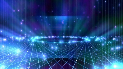 Animation of glowing and shiny particles