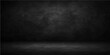 © FANUSH - Vintage black blank chalkboard on a dark gray aged concrete wall, a textured grunge background for your design