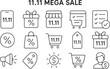 © rofikgraph24 - 11.11 Mega Sale Promotional Icons vector