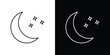 © Witty - Moon stars icons with Editable strokes set for UI UX