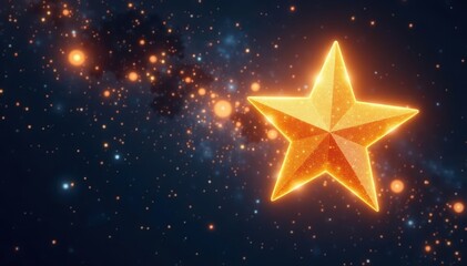 Wall Mural - A celestial golden star, shimmering with bright sparkles , divine, legend
