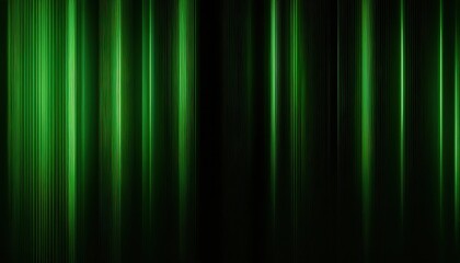 Wall Mural - glowing green light beams with vertical streaks on dark background creating futuristic digital textu