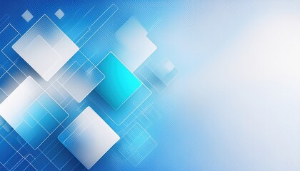 Wall Mural - futuristic blue gradient with transparent overlapping square patterns creating digital abstract back