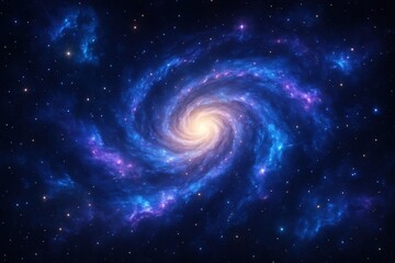 Wall Mural - Breathtaking spiral galaxy formation with luminous star clusters and cosmic dust streams