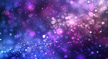 Purple and blue bokeh lights, cosmic night, galaxy, abstract background, design element