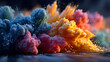 © PNGS Collections - video where vibrant smoke erupts explosive burst use deep blue fiery red bright yellow clean simple design for web and print use clear view modern minimal look neat layout vivid detail soft light
