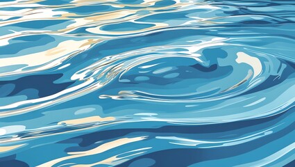 Wall Mural - abstract water ripple: serenity in blue