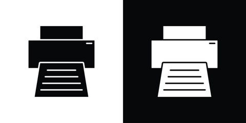Print icon collection flat style - stock vector.