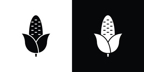 Corn icon collection flat style - stock vector.