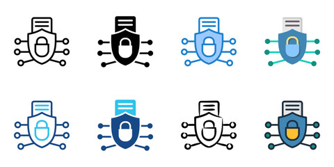 Data Encryption icon set multiple style collection 
