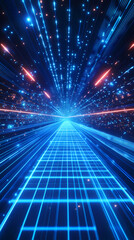 Wall Mural - Futuristic Cyberpunk Pathway Through the Stars