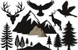 © Nazrul Kabir - Majestic wildlife silhouettes including deer, eagle, and trees against stunning mountain backdrop