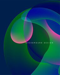 Wall Mural - abstract fluid shapes overlap, creating vibrant color gradients. blue, green, pink hues dominate des