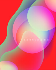 Wall Mural - abstract vibrant circles overlap, creating colorful gradients. red dominates background, blending in