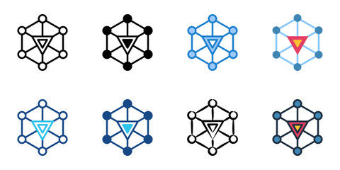 Blockchain icon set multiple style collection 
