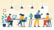 © ProStock - Diverse team working collaboratively in a modern, productive office environment. Ideal for business, technology, and professional lifestyle concepts.