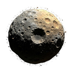 Wall Mural - Asteroid exploration imagery revealing the surface's rugged terrain and impact craters visible