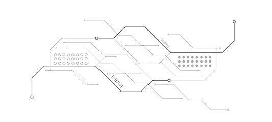 Vector Technology connected white lines and dots with electronics elements on tech bg. Digital technology futuristic internet network speed connection white background	shopping cart with money