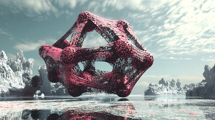 Floating nanobot network forming a temporary repair structure in a tech landscape 