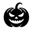 © Blakez - Black and white vector silhouette of a Halloween pumpkin on white background