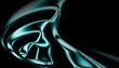 © Overhaul - Futuristic metallic abstract background with smooth teal liquid wave texture for overlay design