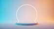 © Abdulwaheed - Neon Circle Light Product Display Stand Minimalist 3D Render