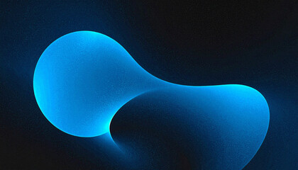 Wall Mural - Glowing blue abstract fluid shape image