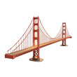 Golden Gate Bridge model Isolated on white and transparent background