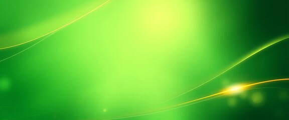 Wall Mural - Abstract green gradient background with elegant golden lines and subtle light reflections,  minimal,  style