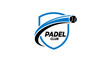 © SITI - Dynamic padel club emblem portraying motion and energy with a shield design