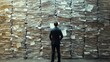 © santima - Man analyzes a mountain of paperwork.