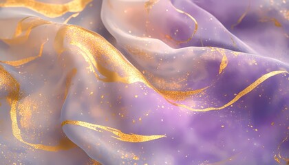 Flowing fabric with shimmering gold accents,