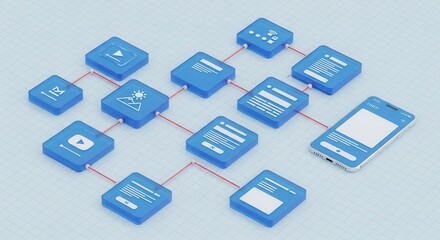 App interface design and development workflow with smartphone
