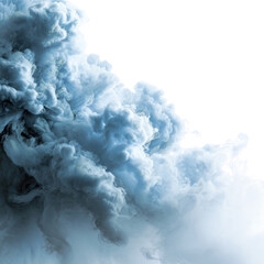 Wall Mural - Abstract image of light blue ink swirling in water against a transparent background. background removed