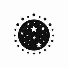 Wall Mural - Celestial sphere, a radiant array of starlight, creates mesmerizing night silhouette