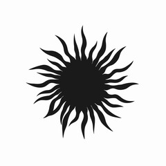 Wall Mural - Abstract radiant sun shape with simple vector summer design silhouette
